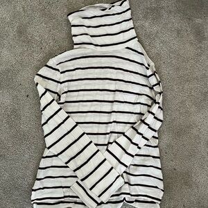 Madewell Maroon and White Striped Top